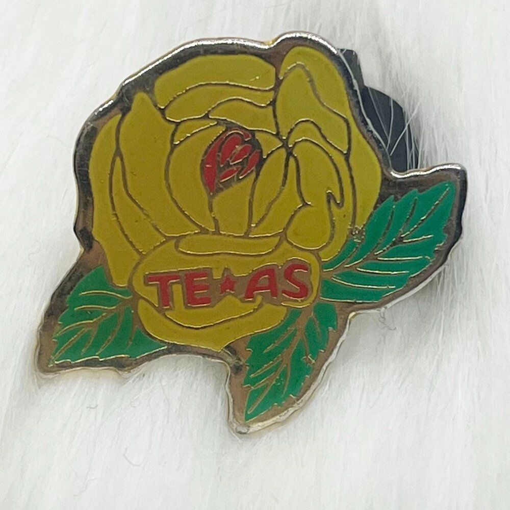 🔮 5/$25 Vintage Yellow Rose Of‎ Texas Pin